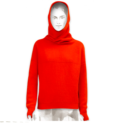Hermès Chatlet Knit Hooded Collar Sweater