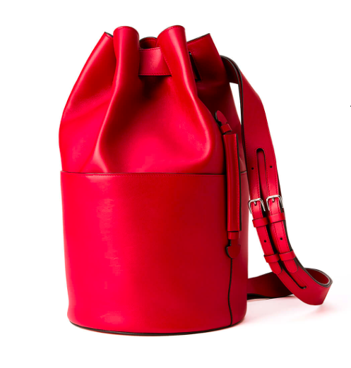 Byredo red leather bucket bag