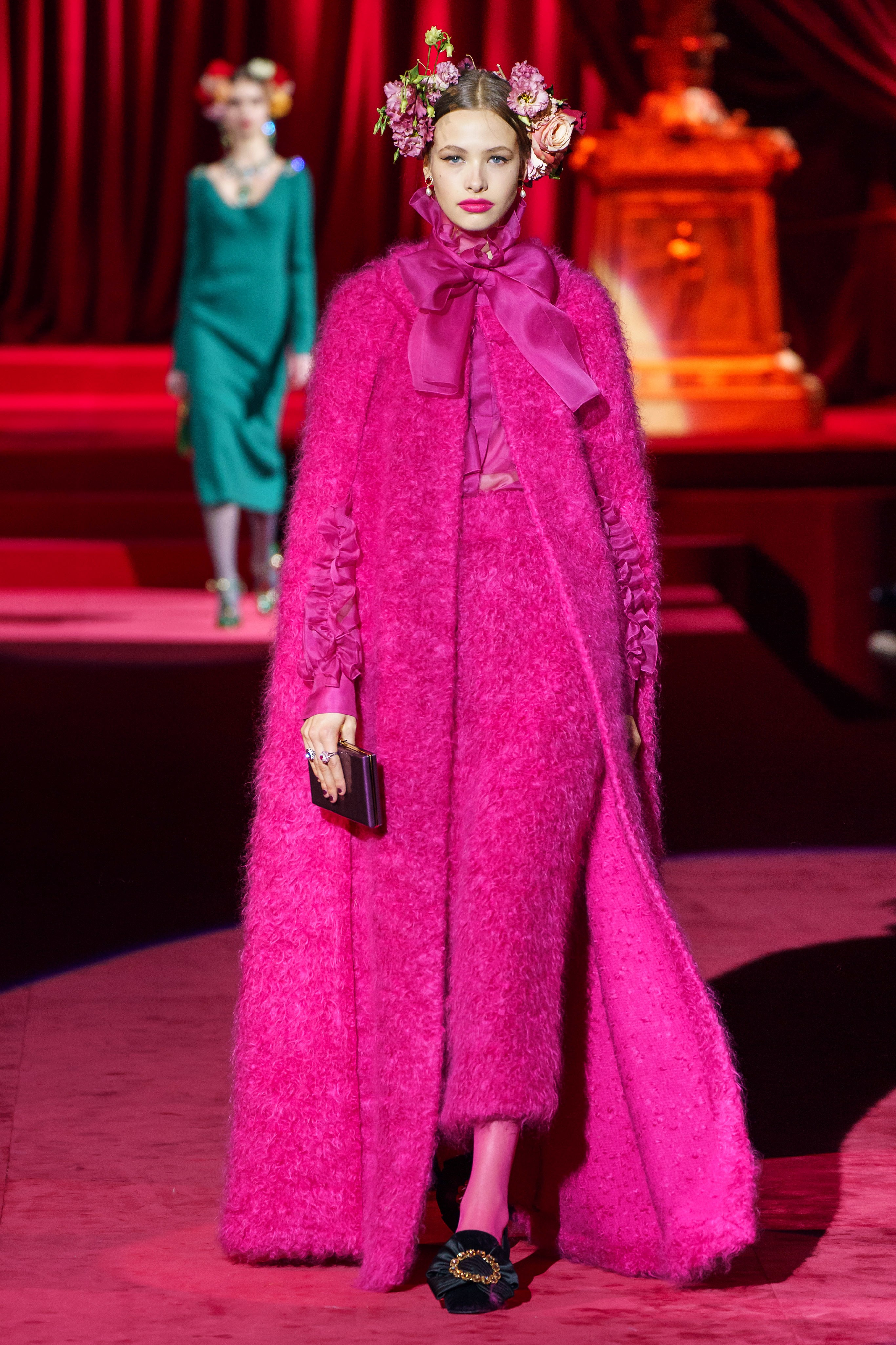 Dolce Gabbana Runway Look in Hot Pink Fall 2019 Collection
