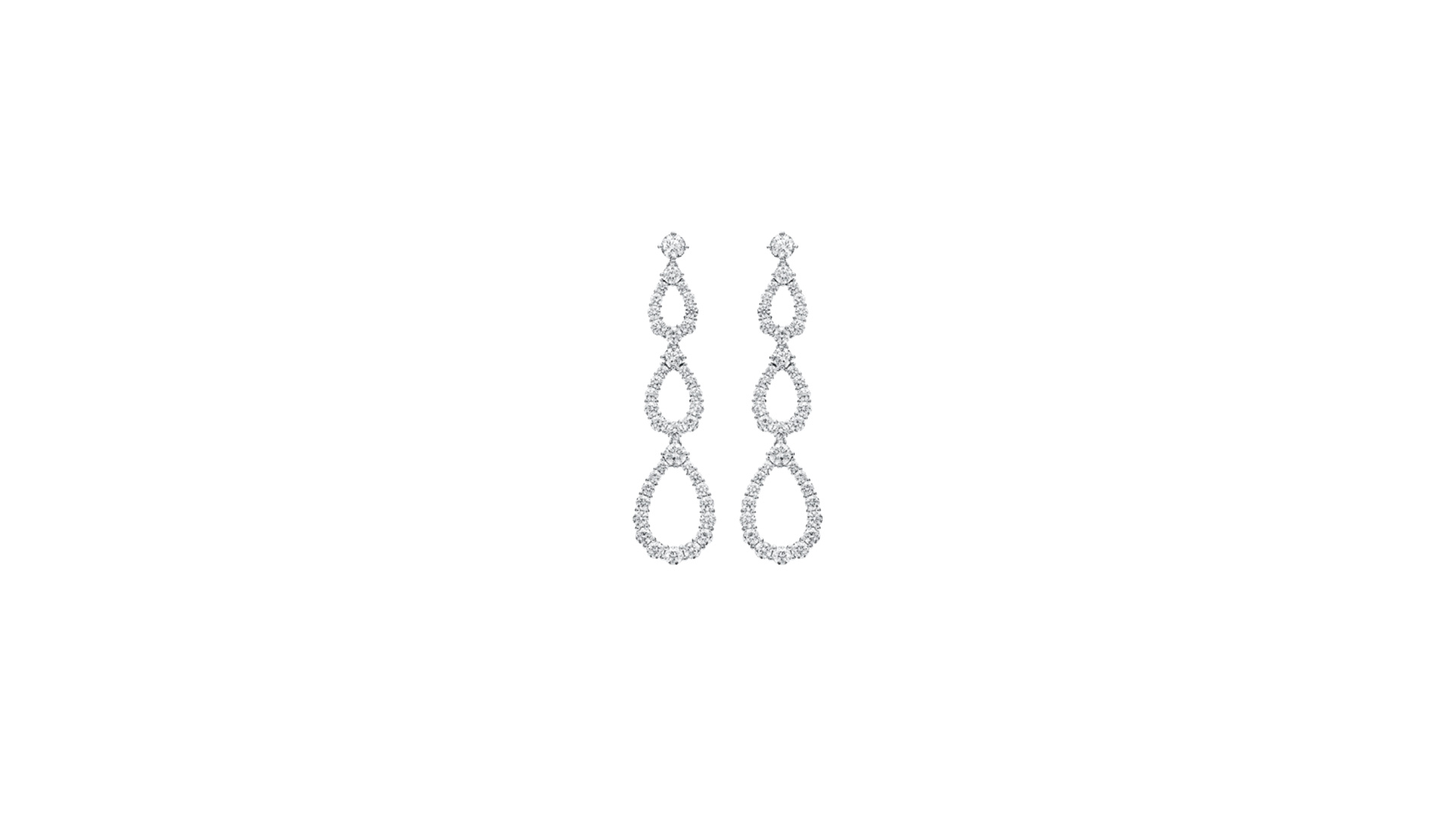 Harry Winston stunning Triple Diamond Loop Earrings