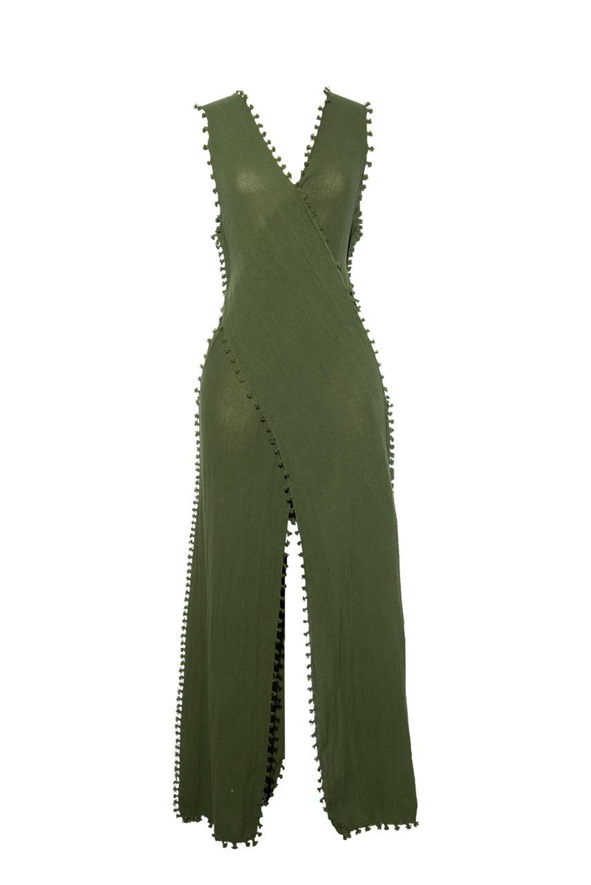 green knotted tassel jumper from Caravana